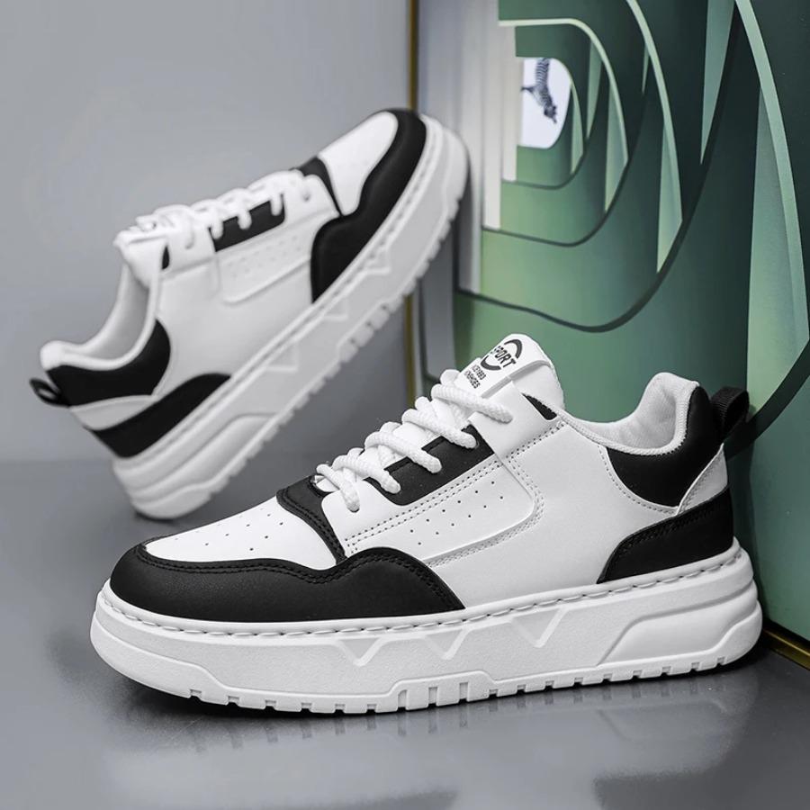 Herren Freizeitschuhe mit dicker Sohle Vier Jahreszeiten Weichsohle Rutschfest Outdoor Walking Schuhe Mode Jugend Sport Board Schuhe Flache Schuhe