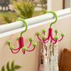 6pcs Sturdy Six Claws Rotating Hook Portable Space-Saving Dopamine Hook Hanger Plastic Multi-Functional Hooks Laundry