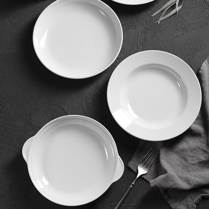 Jiu Bing A5 Melamine White Round Deep Plates