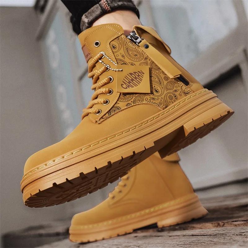 Ankle Boots Work Boots for Men Sports and Leisure Male Sneakers Shoes for Men Wear-resistant Casual Sneaker Non-slip Fashion
