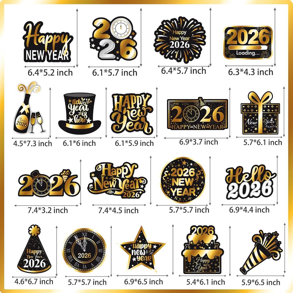 New Year Theme Party Supplies Happy 2026 New Year Hanging Swirls 20Pcs New Year's Eve Hanging Decorations 2026 Countdown Party Ceiling Streamers for