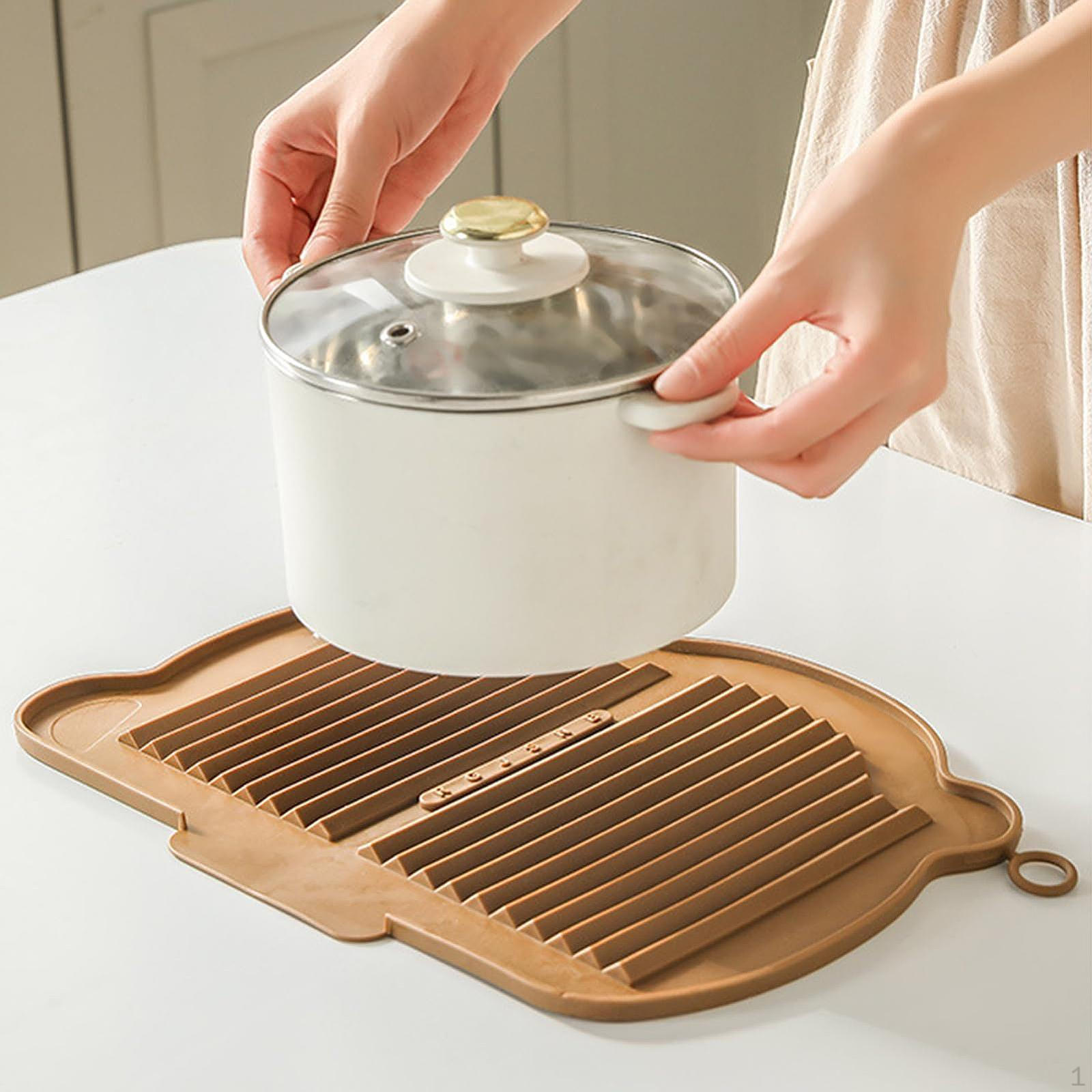 

Коврик для сушки посуды из силикона для кухни 13,78x10,04 дюйма Поддон для сушки коричневый