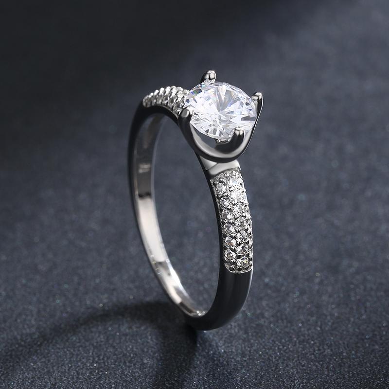 Modian Real 925 Sterling Silver Round Ten Hearts Arrow CZ Classic Finger Rings For Women Luxury Wedding Fine Jewelry Accessories