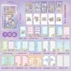 Loose Leaf Notebook Portable Cartoon Kawaii Daily Agenda Diary Scrapbooking Journal Stationery School Supplies Students Notepad(Purple)