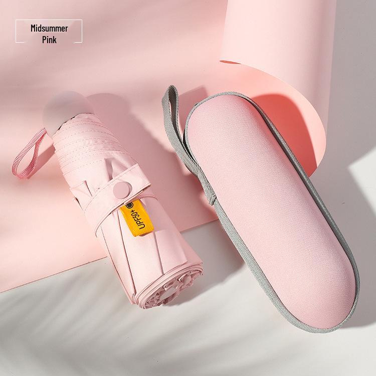 50% Reducere Umbrelă Mini Ultralight de Soare pentru Femei - Compactă, Portabilă, Design Capsulă Pliabilă