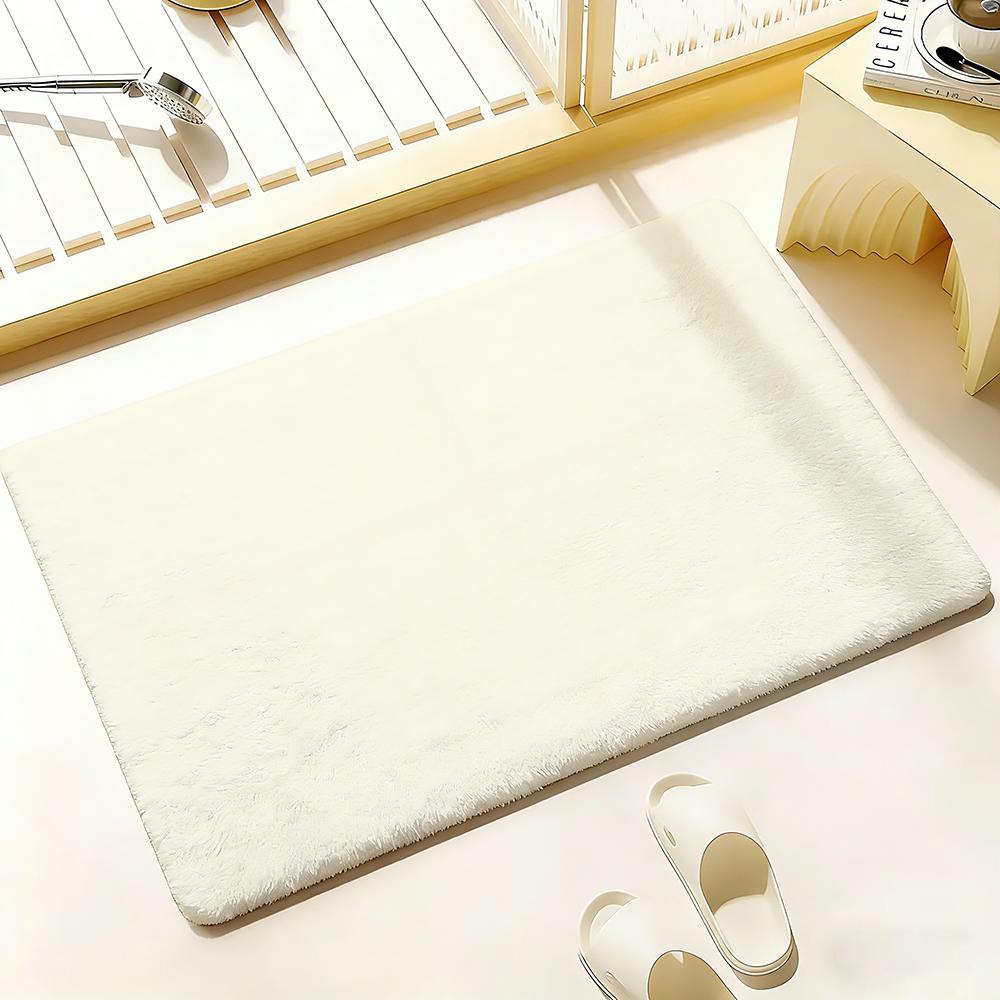 Solid color Floor Mat Bedroom Living Room Flannel Door Mat Non-Slip Home Decor