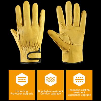 Work Gloves Sheepskin Leather Workers Work Welding Safety Protection Garden Sports Motorcycle Driver Wear-resistant Gloves