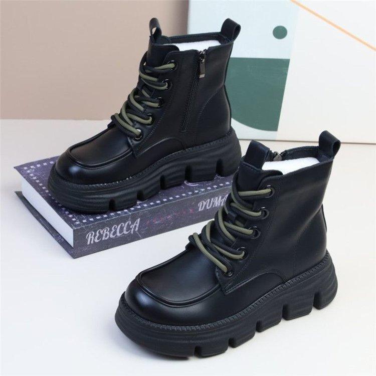 British Martin Boots Women's Autumn and Winter 2025 New Soft-soled Non-slip Explosive Thick-soled Cotton Shoes Increase Height and Show Thinness Fri