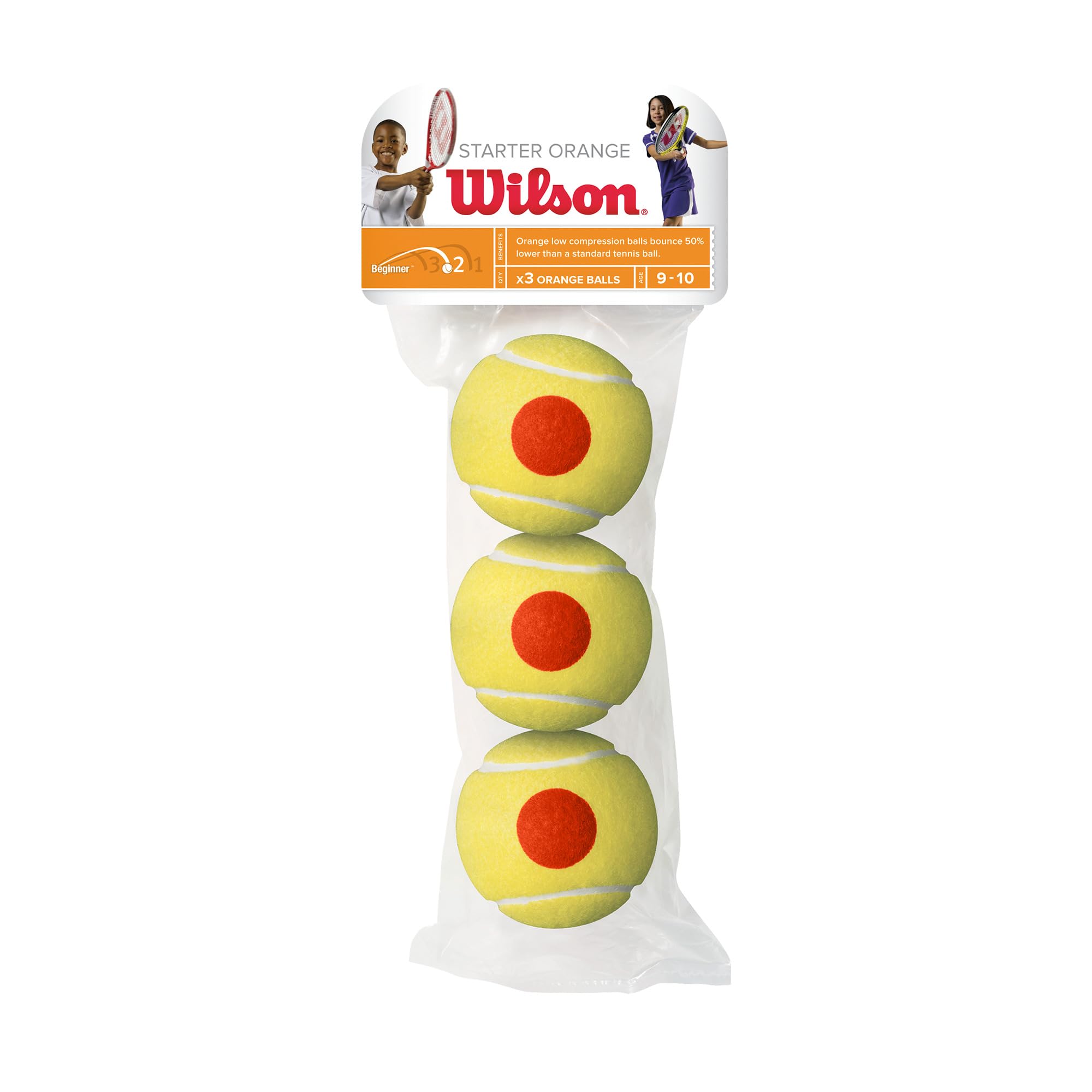 Теннисные мячи Wilson STARTER ORANGE Желтый x WRT137300 Мячи для юниоров/детей, Мячи, (3 упаковки), Апельсин,