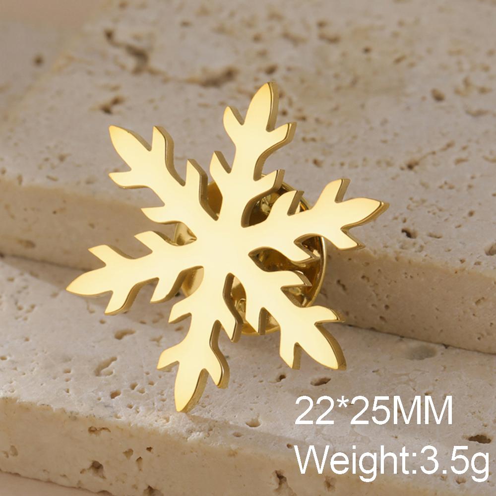 Dawapara Christmas Snowflake Brooch Snowflower Lapel Pin Stainless Steel Jewelry Winter Accessories Christmas Present