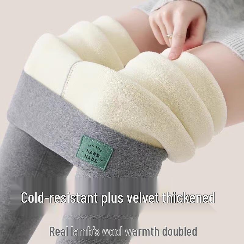 LANGSHA Women's Lamb Wool Lined High-Waist Thermal Leggings