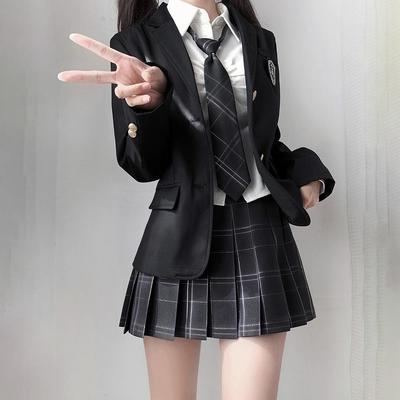 Japanese Style Mid-Length JK Uniform Blazer Set for Female Students - Spring & Autumn