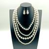 Europa und die Vereinigten Staaten heißer Verkauf Mode schlichte Ballparty mehrlagige Perlenkette Ohrring-Set