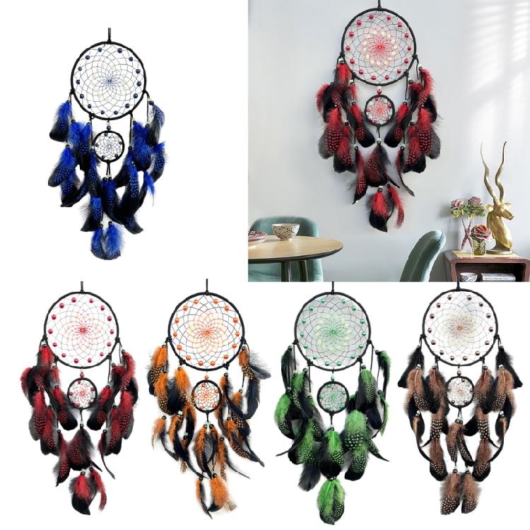 Handmade Glowing In Dark Dreamcatchers Wall Decorations Feathered Tassels Wall Hanging Wind Chimes Decors for Bedroom