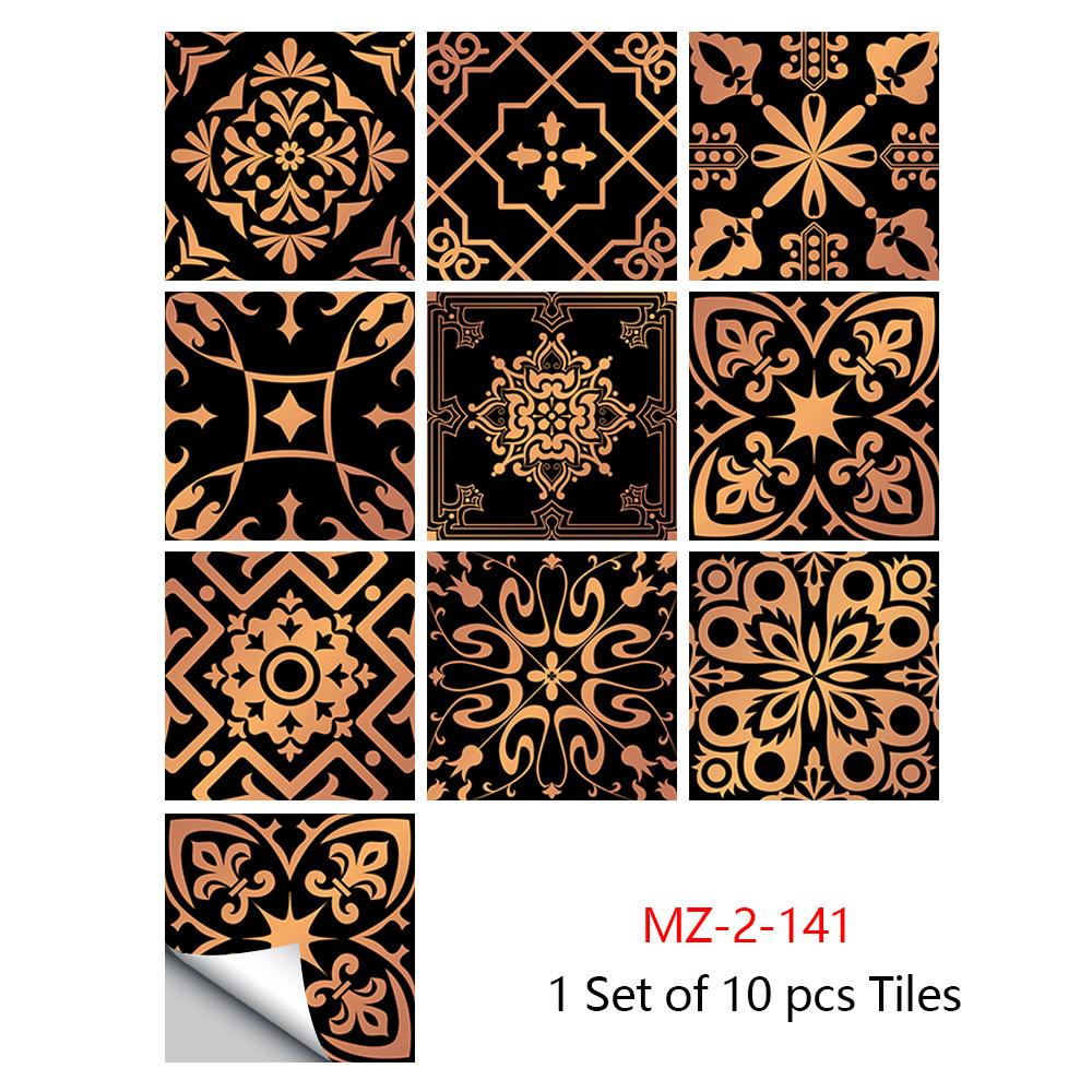 Panele Ścienne Mandala 10 szt. Samoprzylepne Naklejki z Płytkami Mozaikowymi Kwiatowymi Backsplash Kuchenny Usuwalny Wystrój Szafek