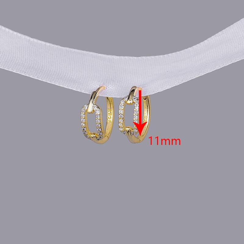 ANENJERY Zircon Hollow Geometric Huggie Hoop Earrings For Women Temperament French Jewelry