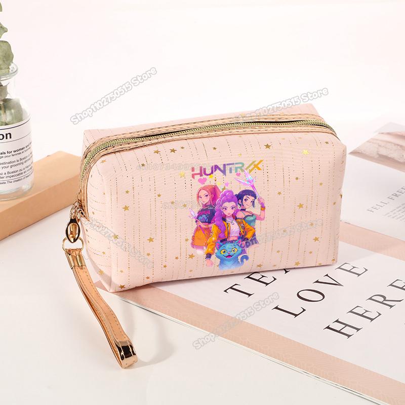Borsa per Cosmetici Demon Hunters KPop Rumi Mira Zoey Borsa Clutch per Trucco da Ragazza Organizzatori per Pennelli da Trucco da Viaggio da Donna Necessaire