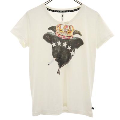 Glamb Made In Japan Short Sleeve T-shirt White Animal Women Used