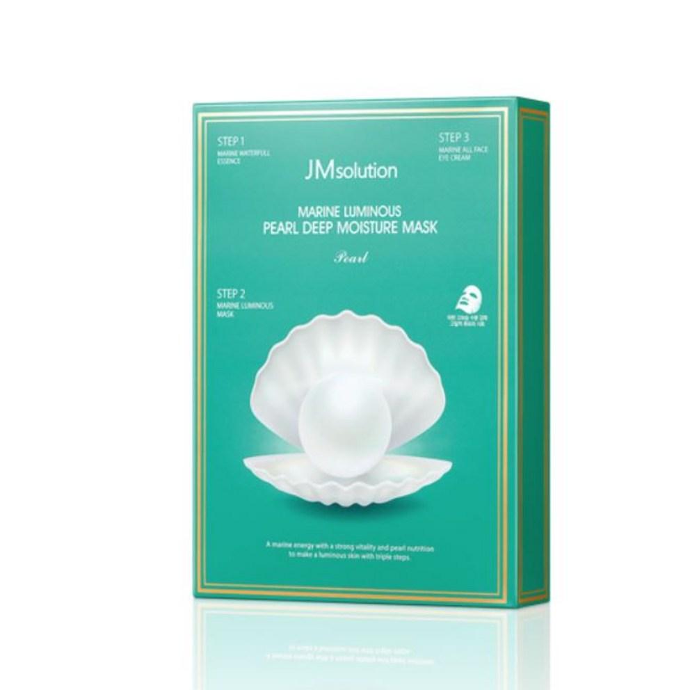 JM Solution Marine Luminous Pearl Deep Moisture Mask Pearl, 10 Sheets, 2 Pack