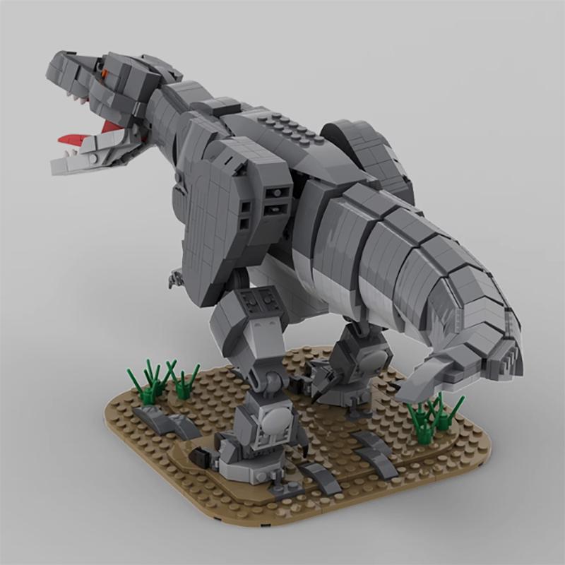 MOC Jurassic Tyrannosaurus Rex realistic style super movable assembled block toy