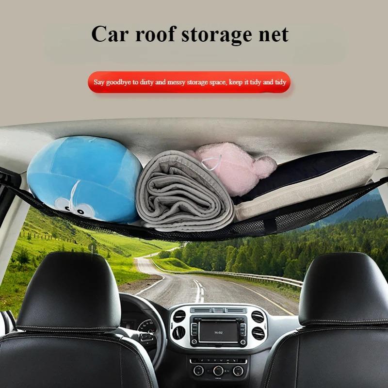Car Ceiling Net Storage Bag Cargo Universal Truck SUV Space Saving Car Trunk Storage Pocket Organizer Sundries Bag Roof Cargo