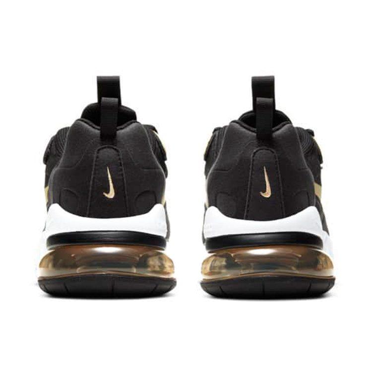 Nike Air Max 270 React Black Metallic Gold Star GS BQ0103-018