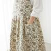 Luna Serendipity Flower Pure Cotton Team Long Waterproof Apron Beige