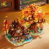 MOC Autumn Treehouse Architecture Style Castle House Micro Building Block Brick for Kid Gift Children Construction Toys