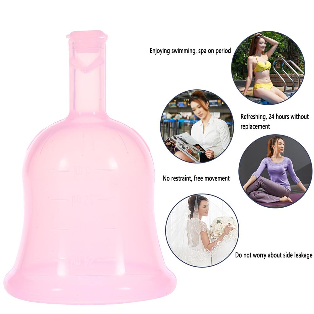 2 Sizes Innovative Reusable Menstrual Cup Food grade Silicone Feminine Period Hygiene Cup