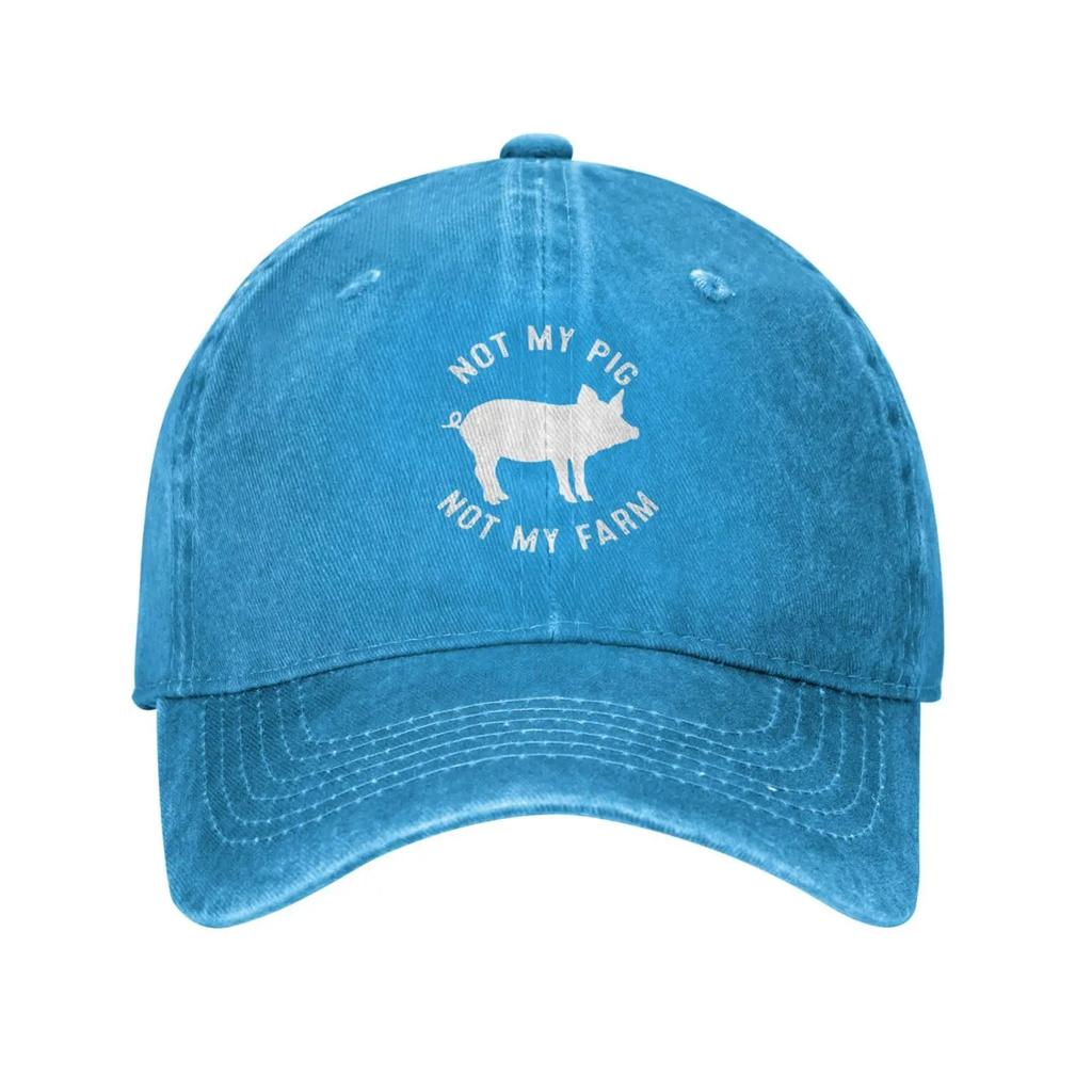 Not My Pig Not My Farm Hat Washed Cotton Vintage Baseball Cap Distressed Dad Hats