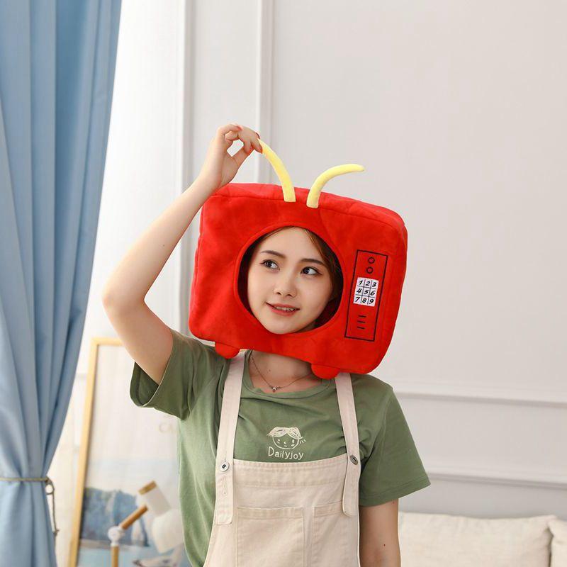 

Телевизионный головной убор, шляпа, плюшевый головной убор, реквизит для фото, реквизит для фото, мультяшный головной убор. 35*26CM0.19kg