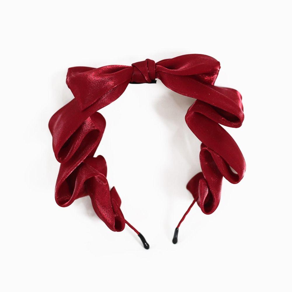 

Лента на голову Лолита Жемчужный бант Косплей Украшение для волос Милая заколка для волос Девочка вино красного