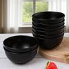 4/6/8Pcs Black Unbreakable Plastic Bowls Fruit Salad Bowl Microwave Dishwasher Safe Home Kitchen Daily Use