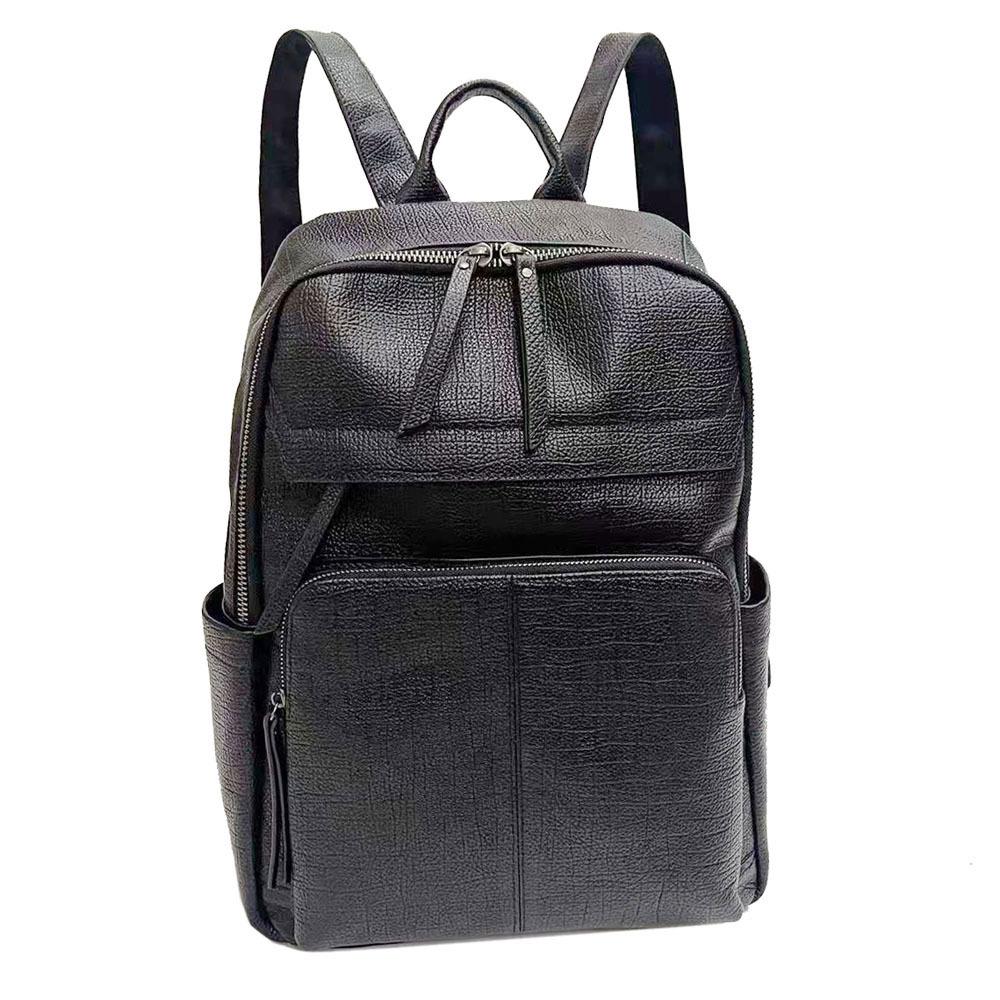 

Мужской рюкзак из ветровой кожи, большая вместимость, многофункциональная деловая компьютерная сумка, спортивный рюкзак из коровьей кожи для путешествий чёрный