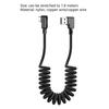 Spring Charging Cable Double Elbow QC4.0 Quick Charging 3A Stretchable Type-C Data Cord for Car