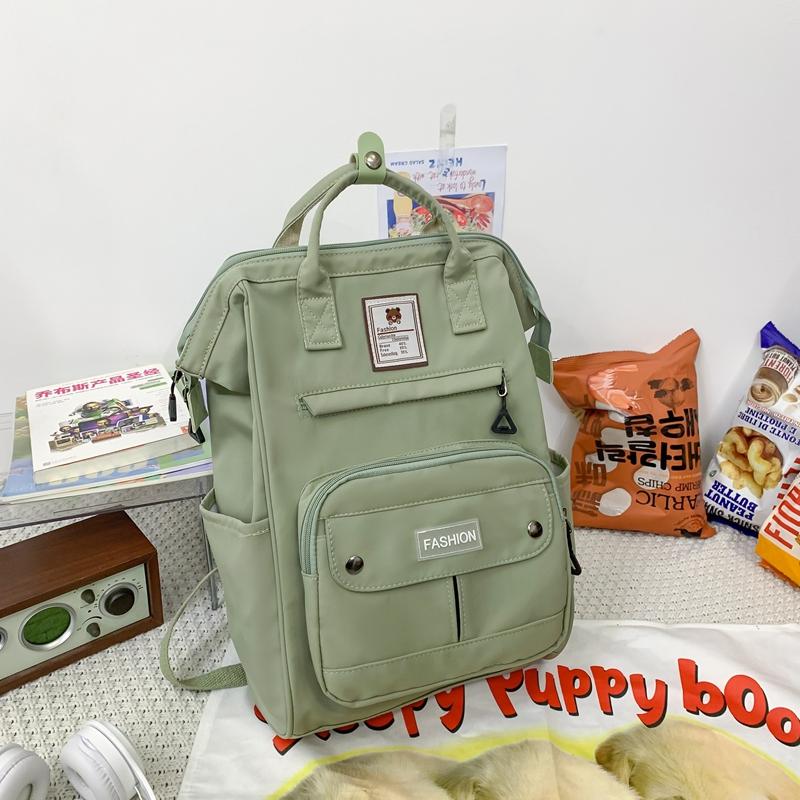 Mochila de estudiante para mujer, mochila de gran capacidad, bolsa de viaje de color sólido para niñas