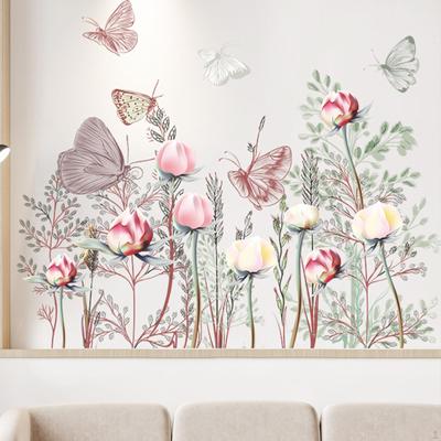 Flowers and Butterflies Wall Sticker Decal Practical Elegant Decor Home for Kitchen