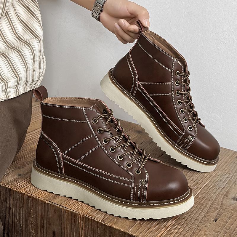 Fashion High top men's shoes Designer's luxury minimalist style Party Leisure Business Office Autumn and winter shoes outdoor Lace up