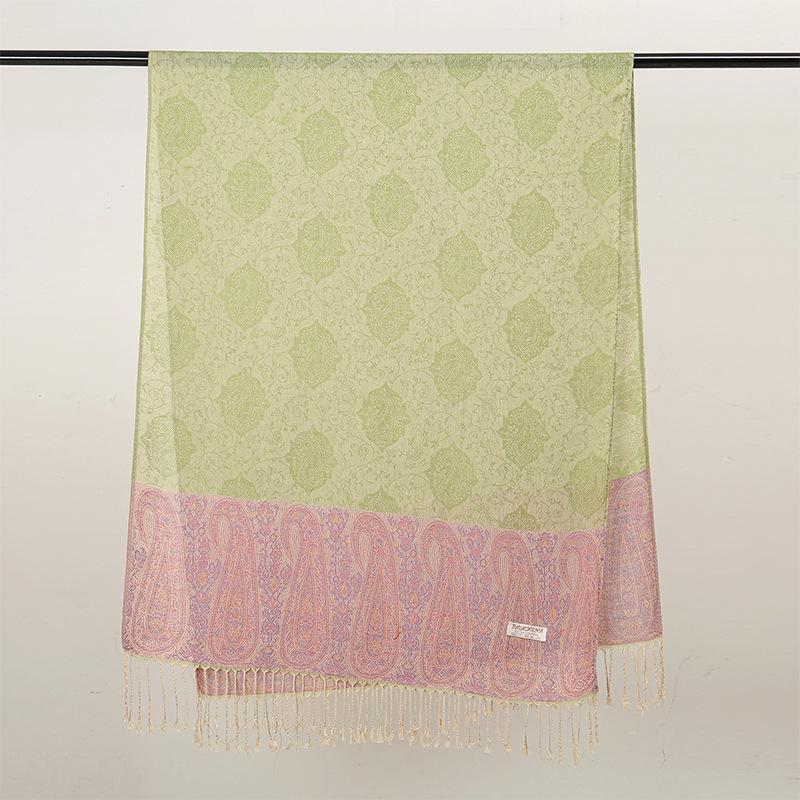 Jacquard Retro Ethnic Style Human Cotton Cashew Shawl Spring And Autumn Fringed Long Decorative Scarf