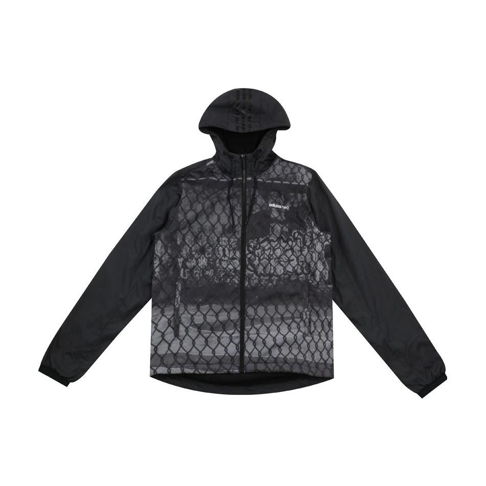 Adidas Neo Куртки Мужские Черные С Капюшоном Умеренные Другие EC1996 S