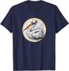 American White Pelican T-Shirt Retro Bird Tee Design *NEW 10* Colors by Bird.Fan