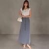 New ArrivAlS Open Run Women S Frill A Line Long Skirt Stripe deSign