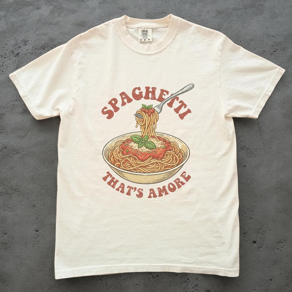 Spaghetti-Shirt Thats Amore, Lustiges Pasta-T-Shirt, Italienische Lebensmittel Grafik-T-Shirt, Comfort Colors Unisex-Shirt, Foodie-Geschenk