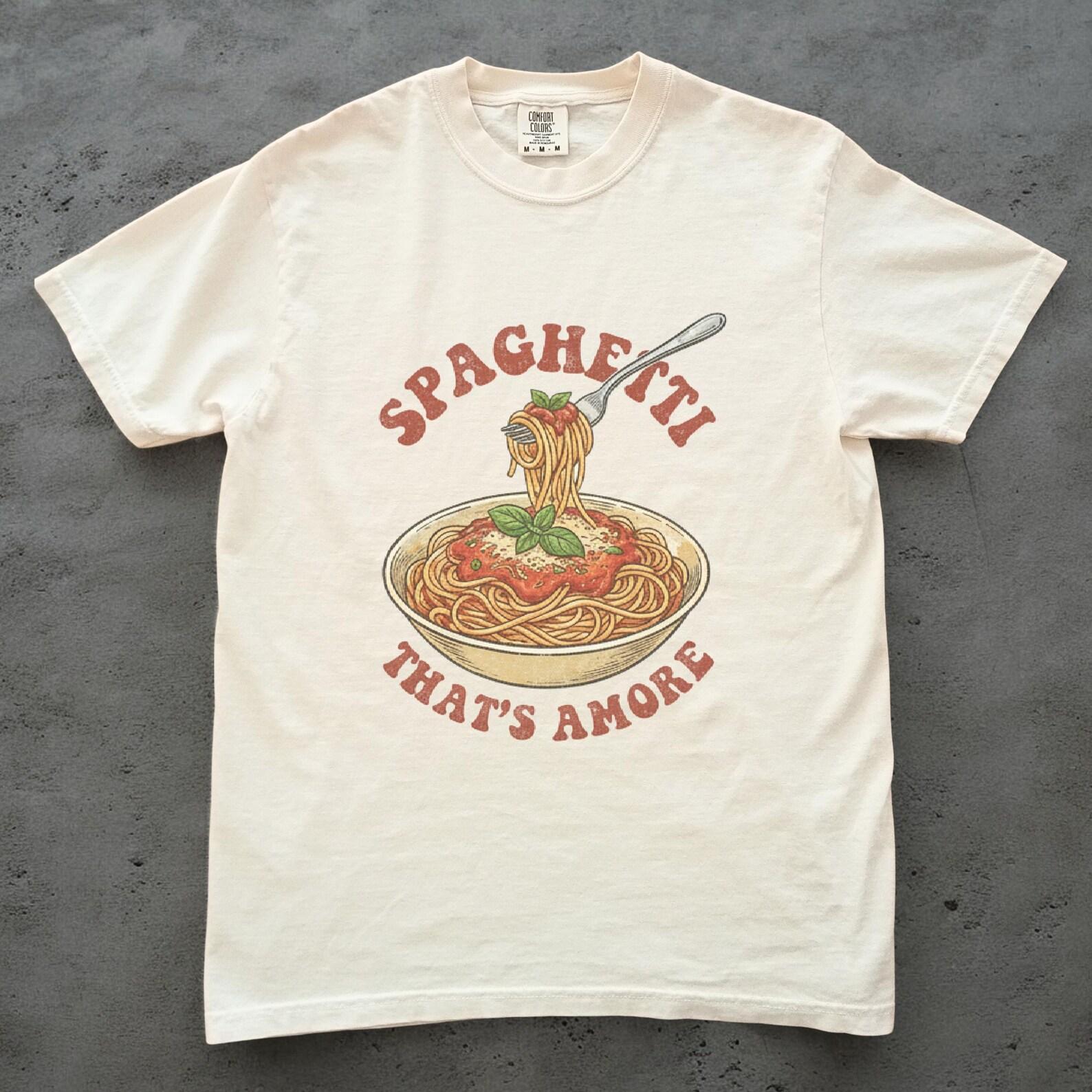 Spaghetti Shirt Thats Amore, Funny Pasta T shirt, Italian Food Graphic Tee, Comfort Colors Unisex Shirt, Foodie Gift M