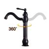 Antique Brass Basin Vessel Sink Faucet Deck Mounted Single Hole Cold Hot Water Mixer Tap Bathroom Basin Faucet Mixers Taps Black