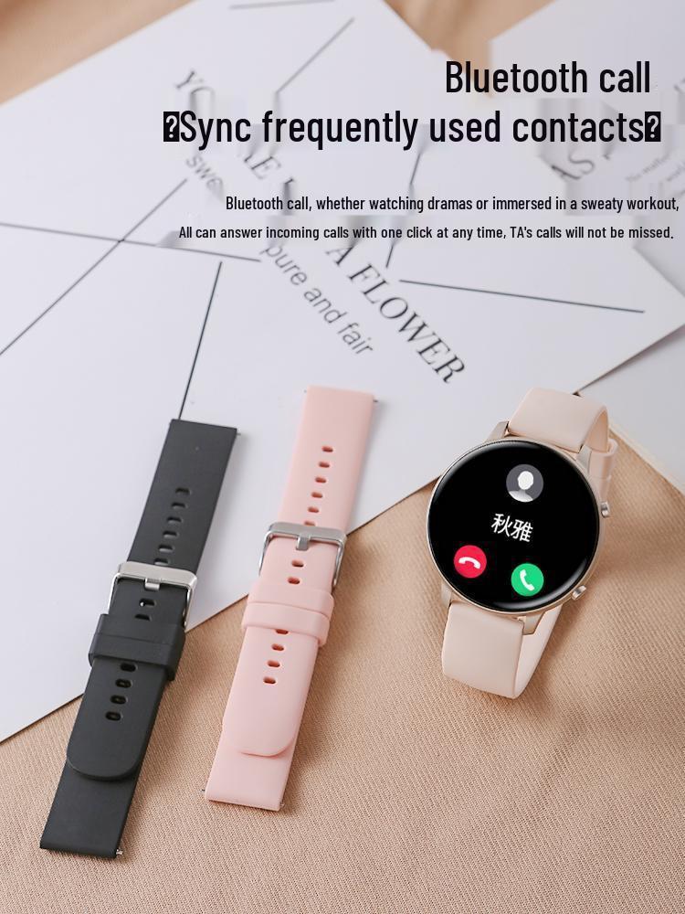 Multifunktionale Smartwatch für Damen: Telefon, Offline-Zahlung, Herzfrequenz, Blutdruck, Sport-Tracker, Silikon-Schrittzähler.