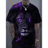 Mode Löwe 3D Gedrucktes Herren T-Shirt Lässiges schnelltrocknendes T-Shirt Tier Muster Oberteil Kurzarm Übergröße Herrenkleidung Streetwear