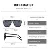 3PCs Big Square Frame Sunglasses for Men and Women Lightweight Frame Double Bridge Black Yellow Sun Glasses with UV Protection