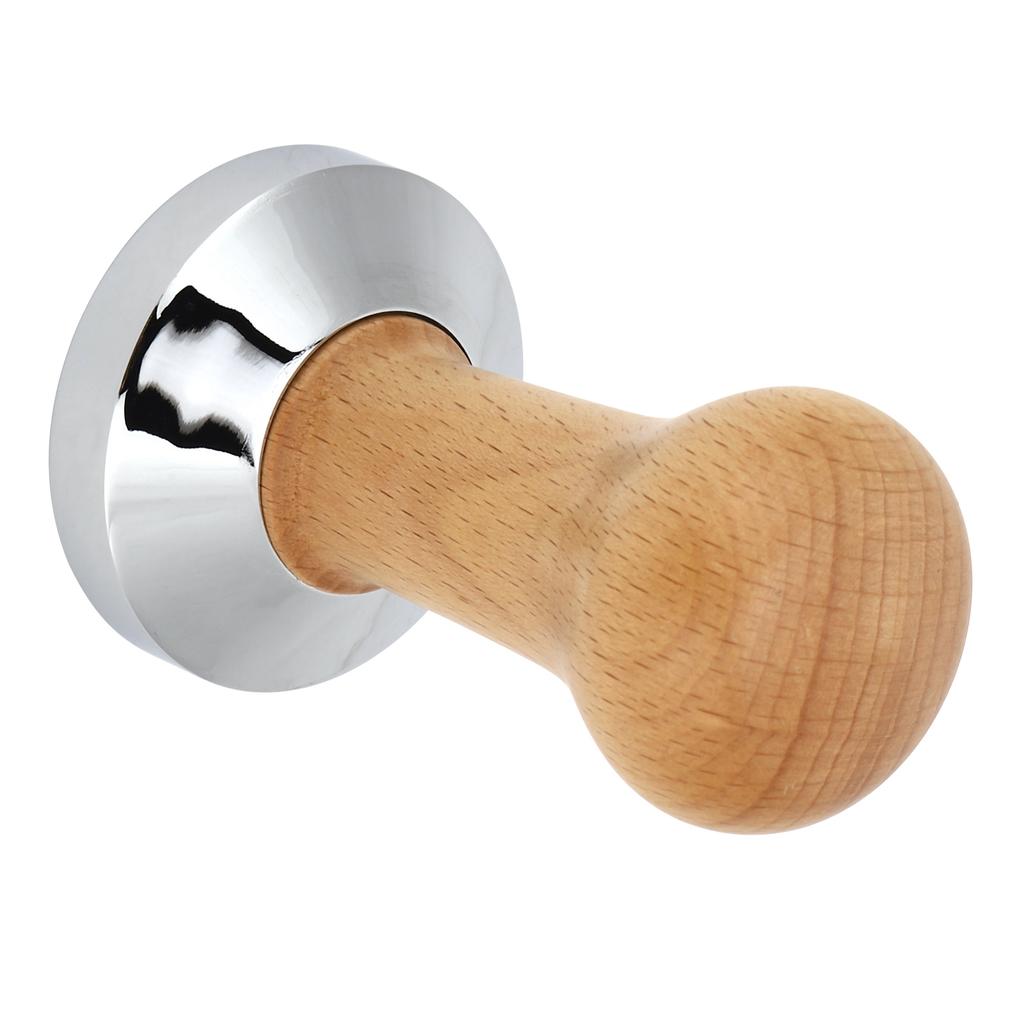 58mm Coffee Tamper Coffee Powder Hand Tamper Press Hammer Coffee Machine AccessoriesWood Color 58mm Thread Base