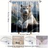 1pc Majeic White Tiger Shower Curtain - Scenic Mountain View with Majestic Tiger Design, Durable Polyester Fabric, Machine Washa